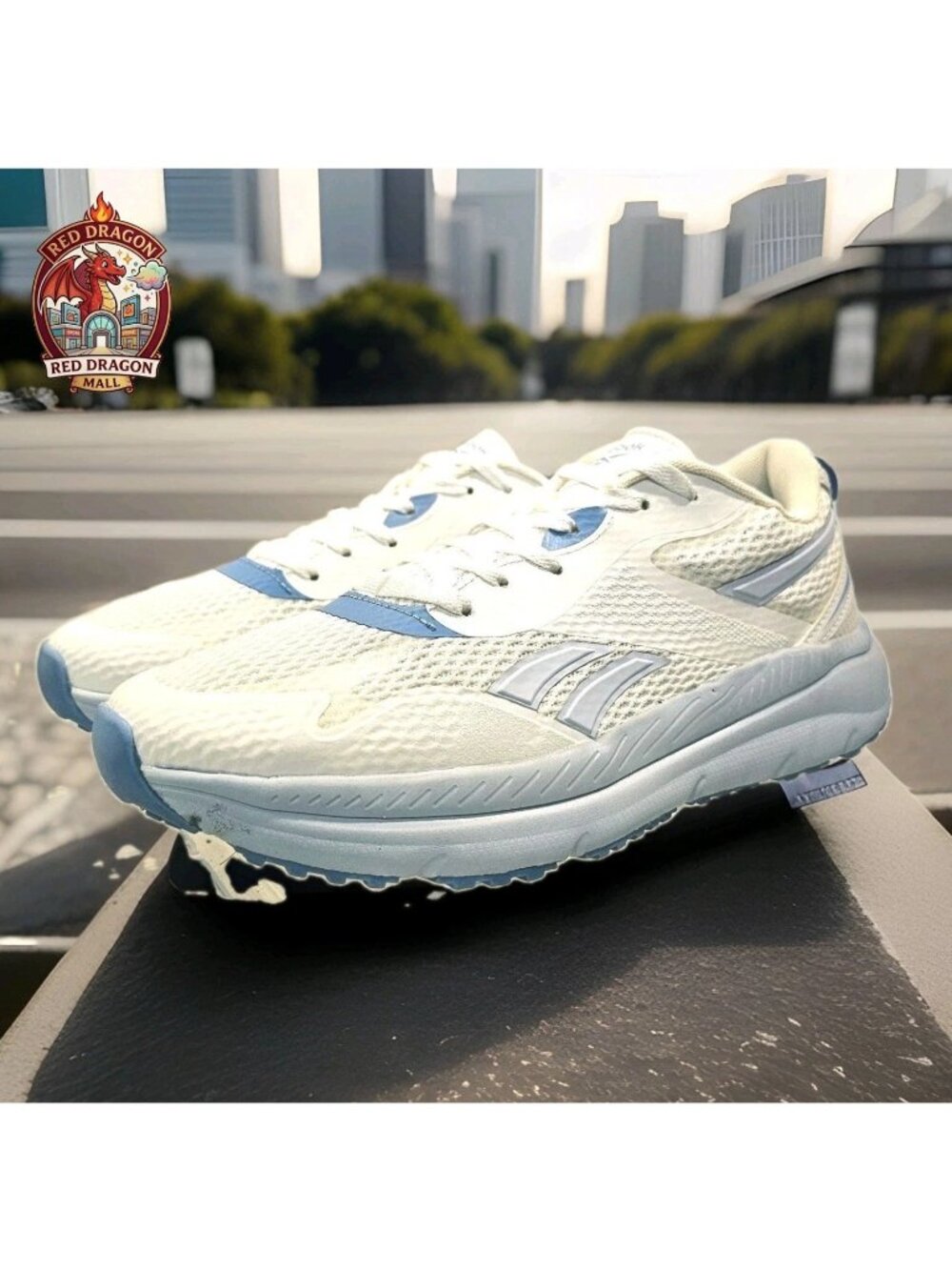 Reebok Rush Running Ortholite White Ice Blue Shoes - Women's Size 10